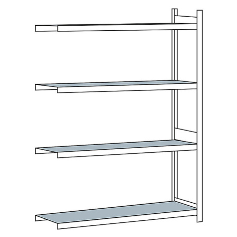Regál s veľkým rozpätím, s oceľovou policou, výška 2500 mm SCHULTE