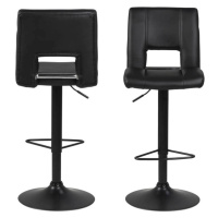 Dkton Dizajnová barová stolička Nerine, čierna-ekokoža
