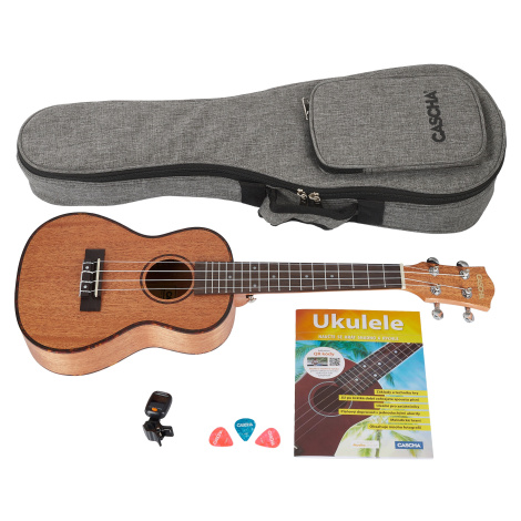 Cascha HH 2036 CZ Concert Mahogany Ukulele Bundle