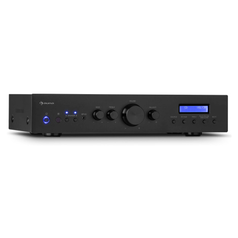 Auna AMP-CD608 DAB, HiFi stereo zosilňovač, 4 x 100 W, RMS, DAB+ BT, optický vstup, diaľkový ovl