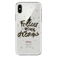 Plastové puzdro iSaprio - Follow Your Dreams - black - iPhone X