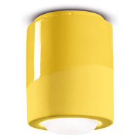 Stropné svietidlo PI, valcové, Ø 12,5 cm žlté