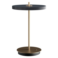 Antracitovosivá LED stolová lampa so stmievačom s kovovým tienidlom (výška  31 cm) Asteria Move 