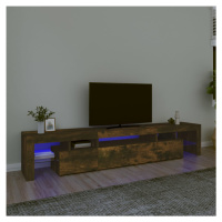 vidaXL TV skrinka s LED svetlami dymový dub 215x36,5x40 cm