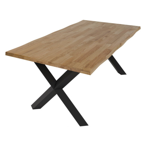 KONDELA Frida jedálenský stôl 180x100 cm prírodná / čierna Tempo Kondela