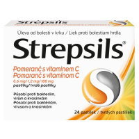 STREPSILS Pomaranč s vitamínom C 24 pastiliek