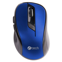 C-TECH Mouse WLM-02, čierno-modrá, bezdrôtová, 1600DPI, 6 tlačidiel, USB nano prijímač