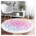 Bielo-ružový prateľný okrúhly koberec vhodný pre robotické vysávače ø 120 cm Comfort – Mila Home