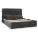 Čierna čalúnená dvojlôžková posteľ s úložným priestorom s roštom 160x200 cm Sleepy Luna – Miufor