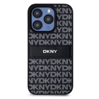 DKNY PU Leather Repeat Pattern Tonal Stripe Apple iPhone 14 Pro Max DKHCP14XPRTHSLK Black