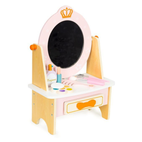 Dětský dřevěný toaletní stolek Samantha růžový ECOTOYS