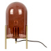 Hnedá sklenená stolová lampa Leitmotiv Bell, výška 30 cm