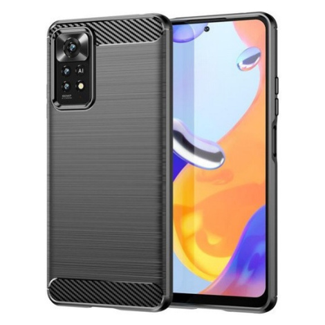 Realme 11 Pro / 11 Pro Plus, silikónové puzdro, stredný náraz, brúsené, karbónový vzor, čierne