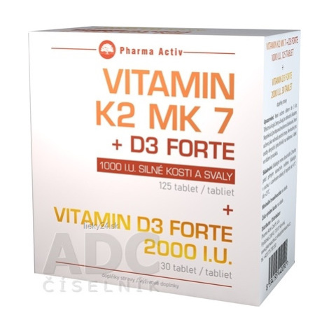 Pharma Activ Vitamín K2 MK 7 + D3 FORTE 1000 I.U.