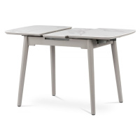 AUTRONIC HT-400M WT Jedálenský stôl 90+25x70 cm, keramická doska biely mramor, masív, sivý vysok