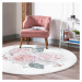 Bielo-ružový prateľný okrúhly koberec vhodný pre robotické vysávače ø 120 cm Comfort – Mila Home