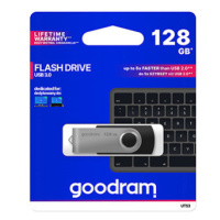 Goodram USB flash disk, USB 3.0, 128GB, UTS3, čierny, UTS3-1280K0R11, USB A, s otočnou krytkou