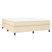 vidaXL Posteľný rám boxspring s matracom krémový 180x200 cm látka