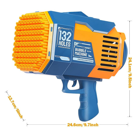 Pištoľ na mydlové bubliny + automat na mydlové bubliny 132 bazooka modrá