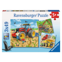 Ravensburger Puzzle Veľké pracovné stroje 3 x 49 dielikov