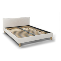 Krémová čalúnená dvojlôžková posteľ s roštom 160x200 cm Tina - Ropez
