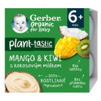 GERBER Organic rastlinný dezert mango a kiwi s kokosovým mliekom od ukonč. 6. mesiaca 4x90 g