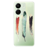 Odolné silikónové puzdro iSaprio - Three Feathers - Xiaomi Redmi 13C