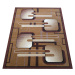 DY Hnedý vzorovaný retro koberec Alf Rozmer: 250 x 350 cm