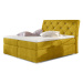 NABBI Beneto 160 čalúnená manželská posteľ s úložným priestorom žltá