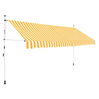 vidaXL Ručne zaťahovacia markíza 400 cm, oranžovo biele pásiky