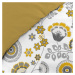 Okrovožlto-biele predĺžené mušelínové obliečky na dvojlôžko 260x240 cm Garancia – douceur d'inté