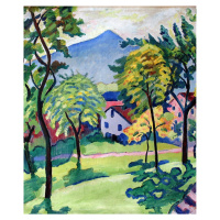 Reprodukcia obrazu August Macke - Tegernsee Landscape, 50 × 60 cm