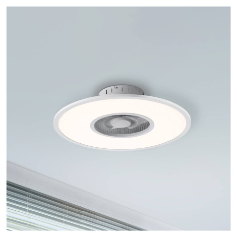 LED stropný ventilátor Flat-Air, CCT, biely, Ø 59,5 cm