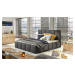 ELTAP POSTEL EDVIGE + DREVENY KARKAS + STANDARDNY ZDVIHAC + KONTAJNER 160X200, DARK GRAY, 22689