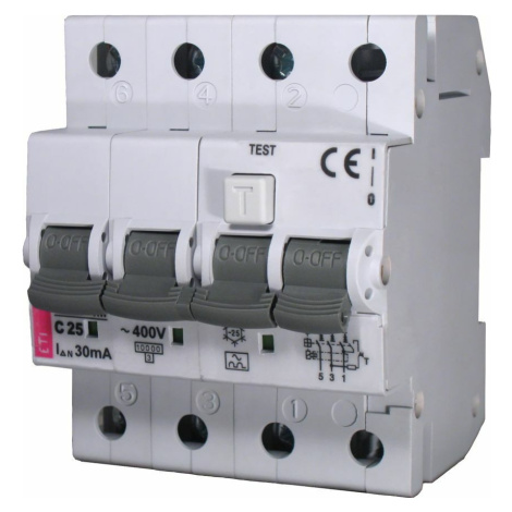 Chránič prúdový s nadprúdovou ochranou KZS-4M 3p A B13/0,03 10kA (ETI)