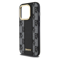 DKNY PU Leather Checkered Pattern Magsafe Apple iPhone 15 Pro DKHMP15LPCPVSLK Black