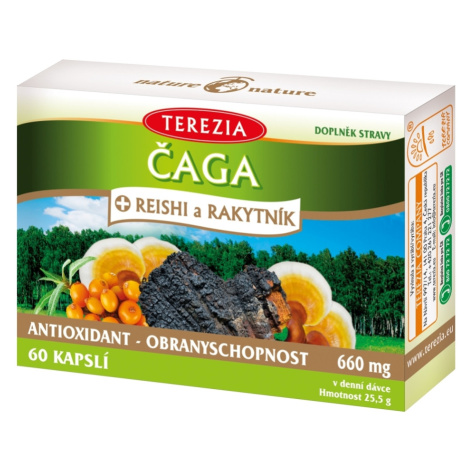 TEREZIA Čaga+reishi a rakytník 60 kapsúl