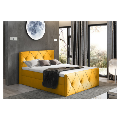 Expedo Čalúnená posteľ boxspring DIAMOND LUX + topper, 120x200, mat velvet 48