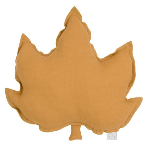 Dadaboom.sk Ľanový vankúš javorový list karamelová 43×43 cm