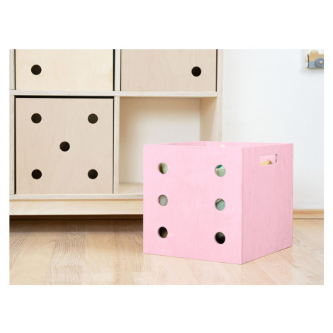 Benlemi Drevený úložný box DICE s číslami v štýle hracej kocky Zvoľte farbu: Ružová, Zvoľte vari