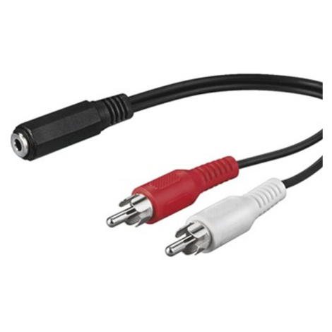 Kábel PremiumCord Jack 3.5 mm - 2 x CINCH F/M 1,5 m čierny