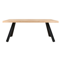Sconto Jedálenský stôl AMAYA LN dub/kov, šírka 160 cm, prírodná hrana