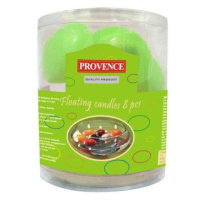 Provence Neparfumovaná plávajúca sviečka PROVENCE 8ks svetlo zelená