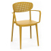 Plastová stolička s podrúčkami OSLO (rôzne farby) žltá