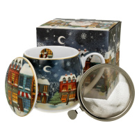 Vánoční porcelánový hrnek Christmas City s infuzérem 430 ml vícebarevný