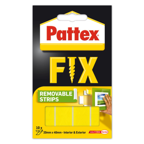 PATTEX FIX - Lepiace prúžky 20mm x 40mm (žltá)