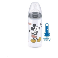 NUK Dojčenská fľaša na učenie Disney Mickey s kontrolou teploty 300 ml