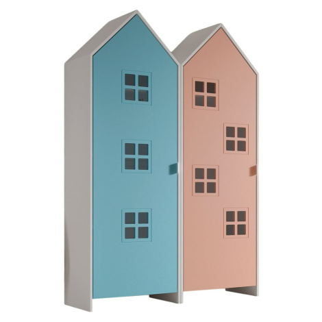 Svetlomodro-ružová detská šatníková skriňa 115x171,5x37 cm Casami – Vipack