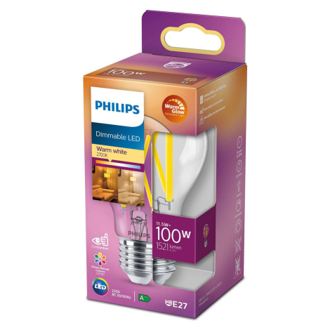 Philips LED Classic WarmGlow E27 A60 10,5 W číra