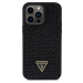Guess Rhinestones Triangle Metal Logo Kryt pre iPhone 14 Pro Max, Čierny